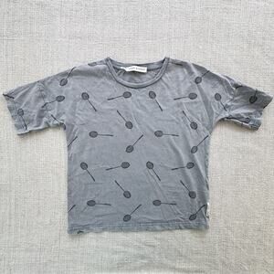 Sproet & Sprout Gray Racquet Print Organic Tee VGUC 6